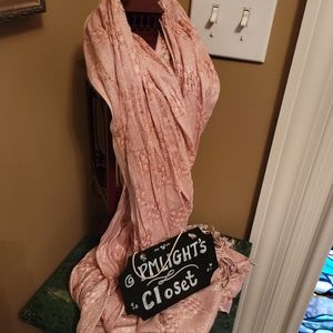 Krazy Kat New Pink and Silver Metallic Scarf Fringe